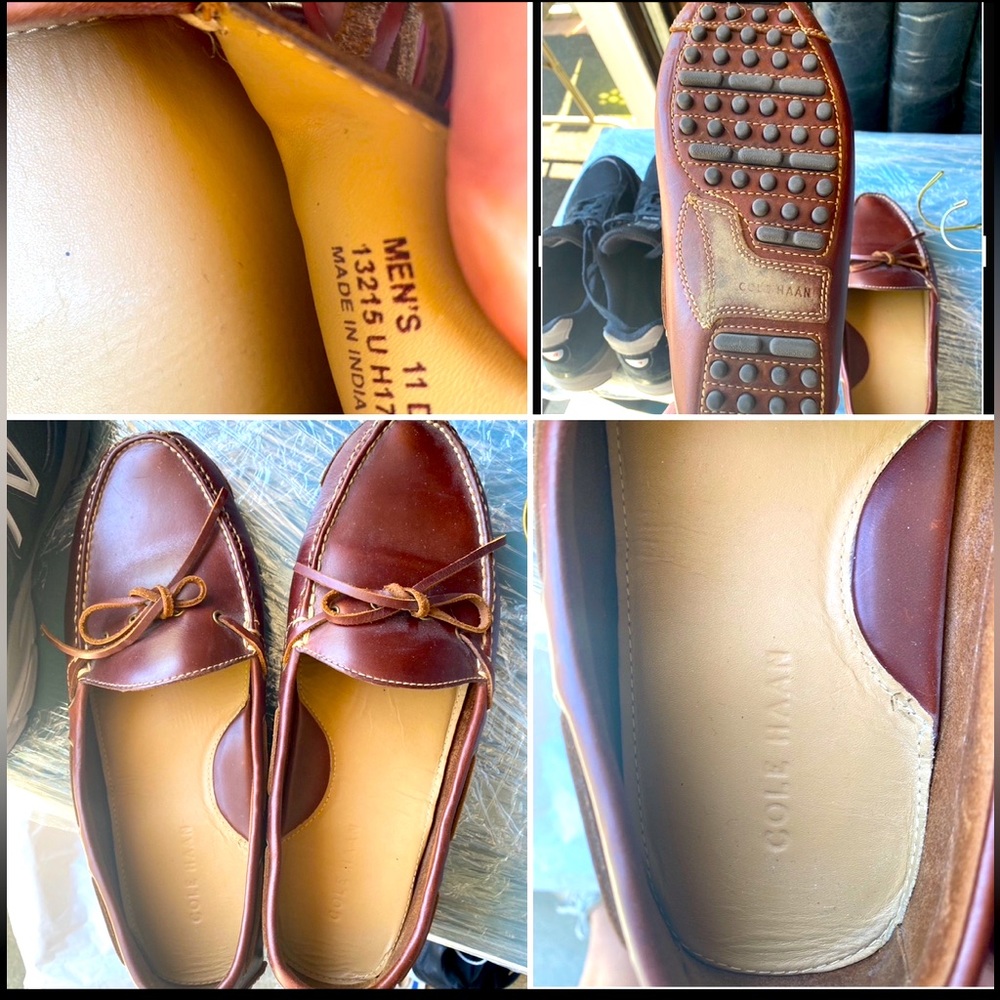 Men’s leather cole Hann brown loafers